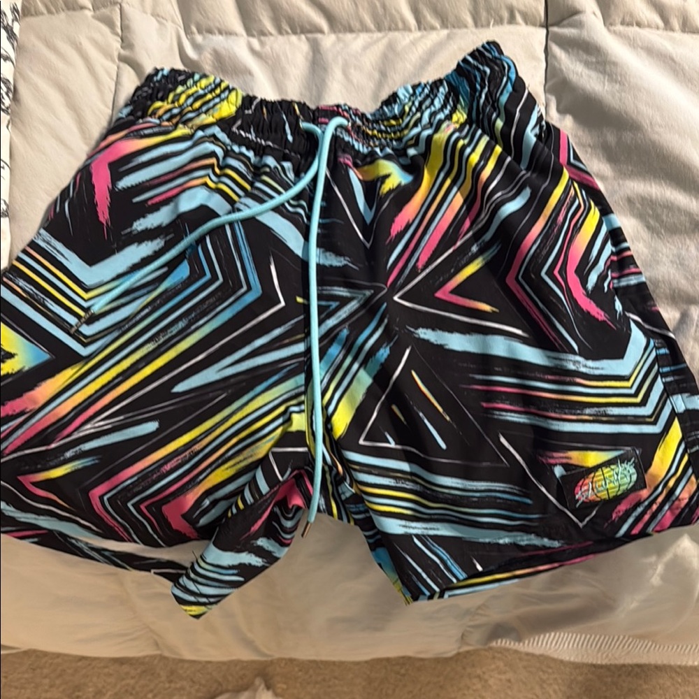 Colorful Athletic Shorts with Dynamic Pattern